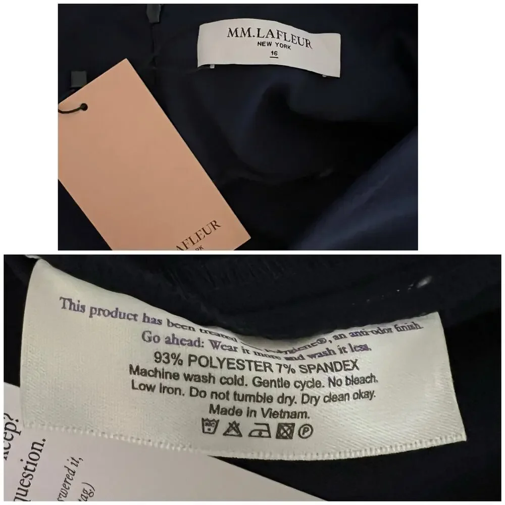 NEW MM LaFleur | Aditi Blue Tailored V Neck Sheath Workwear Minimalist Dress 16 - Picture 8 of 9